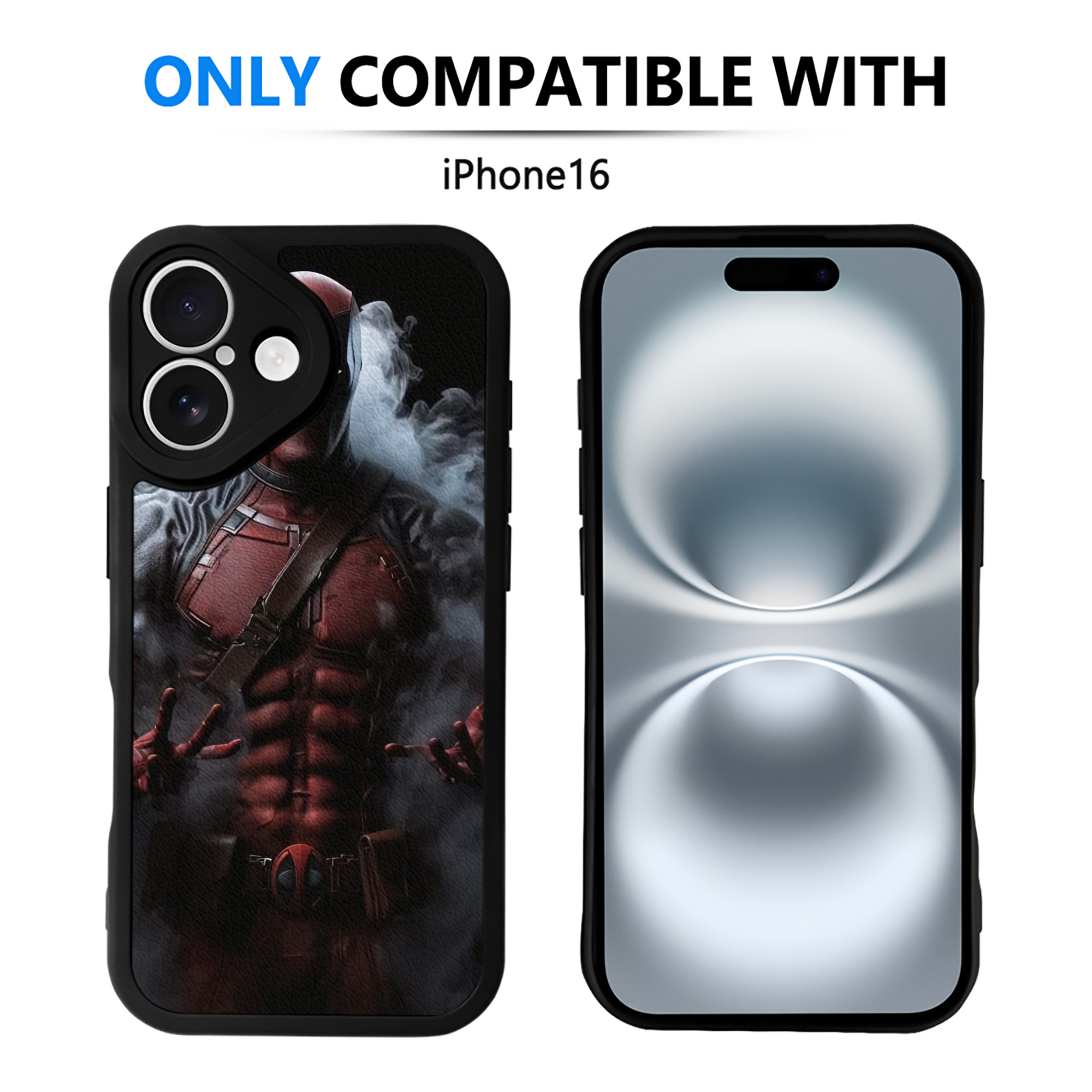 （画像用） Deadpool デッドプール 【iPhone 16シリーズ対応】シリコンスマホケース（レザー調） 材質：シリコン